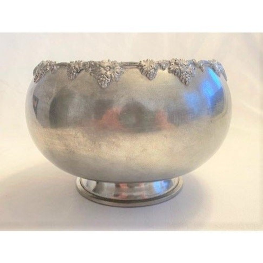 vintage Federal solid pewter footed bowl